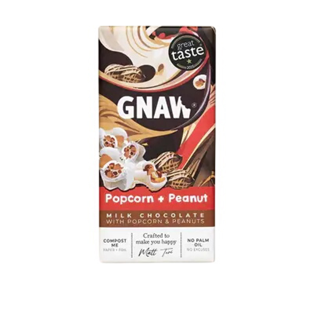 Gnaw Popcorn & Peanut Chocolate Bar 80g